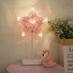 Heart And Star Shape Grass Rattan Woven LED Night Lamp (1)