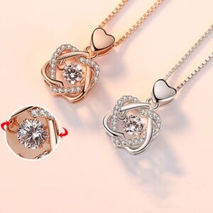 Heart Flower Pendant Necklace