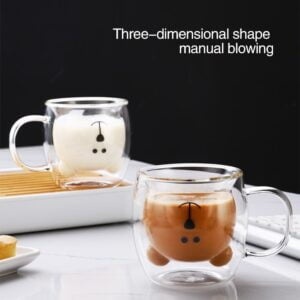 Wavy Double-Layer Glass Mug