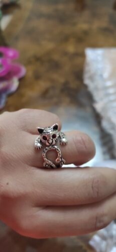 Silver Red Eyed Cat Ring photo review