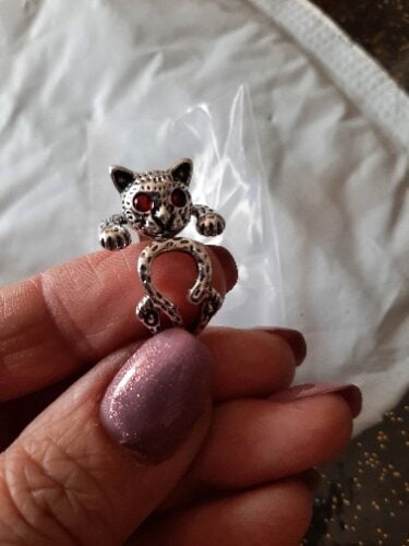 Silver Red Eyed Cat Ring photo review