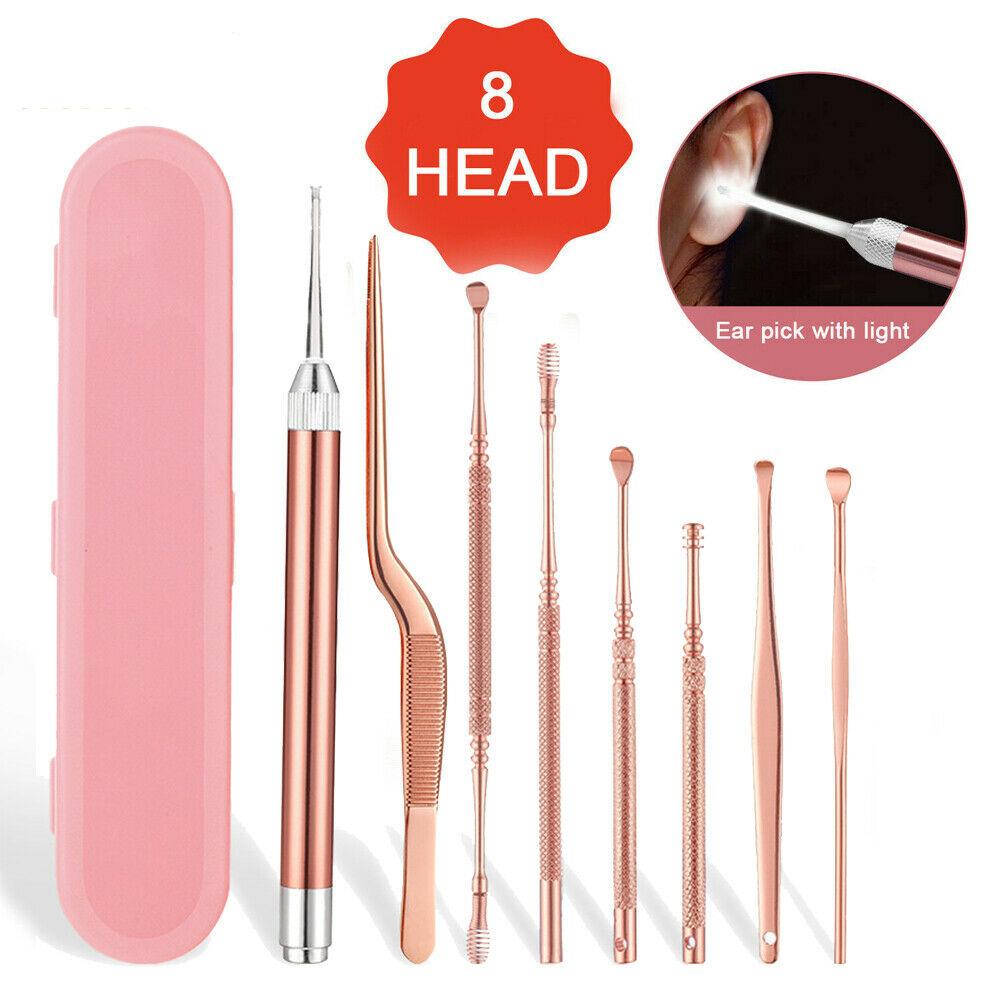 LED Light Ear Wax Removal Kit Earwax Pick Cleaning Tool Otoscope ...