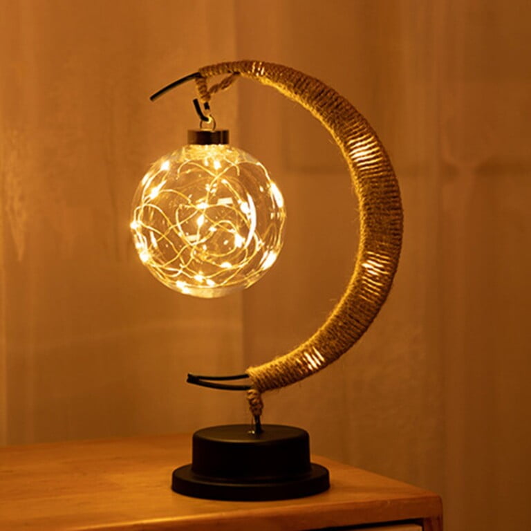 Hemp Rope & Iron Lunar Lamp | Atmospheric & Relaxing - JDGOSHOP ...