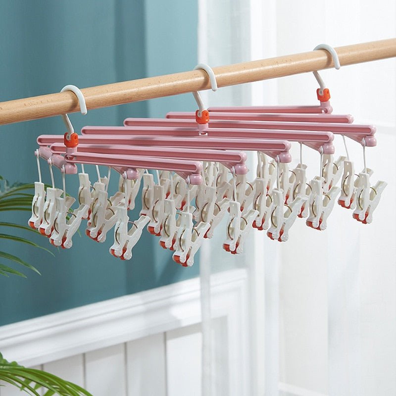 29-Clip Collapsible Space Saving Mega-Hanger | Great for Socks ...