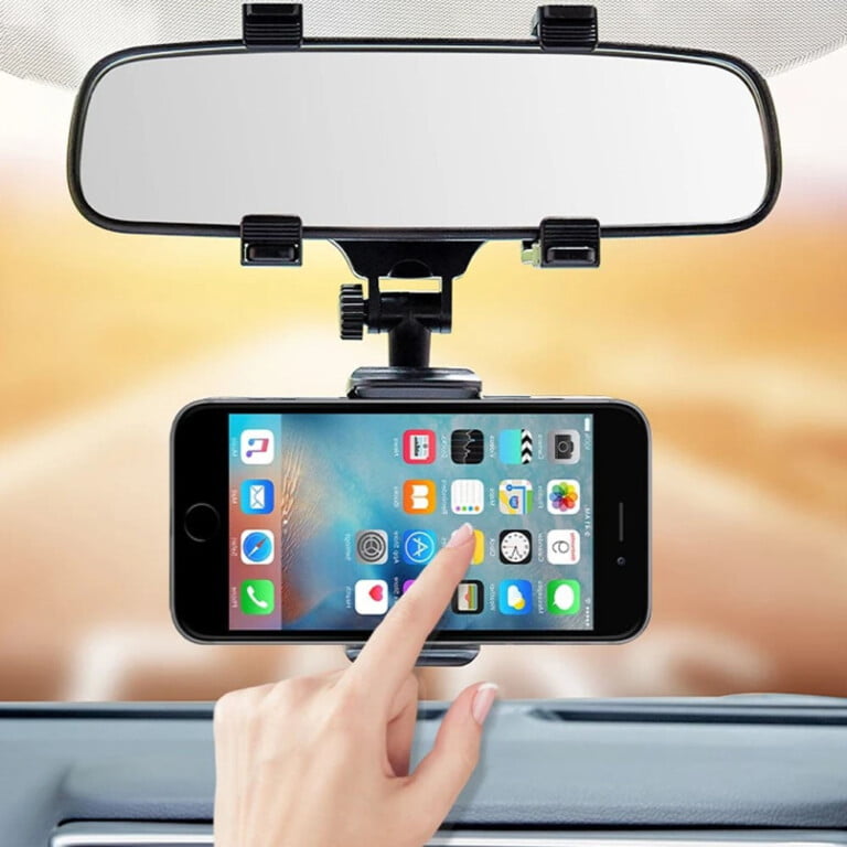 rear view mirror cell phone mount